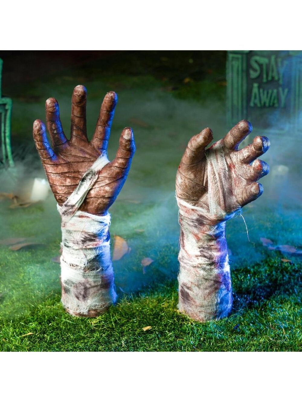 Halloween Outdoor Decorations Zombie Arm Yard Stakes Ground-Breaker Bandaged Arm